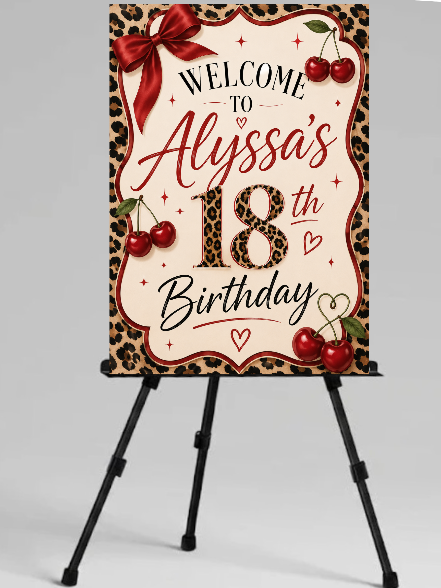 Leopard Inspired Birthday Welcome Sign
