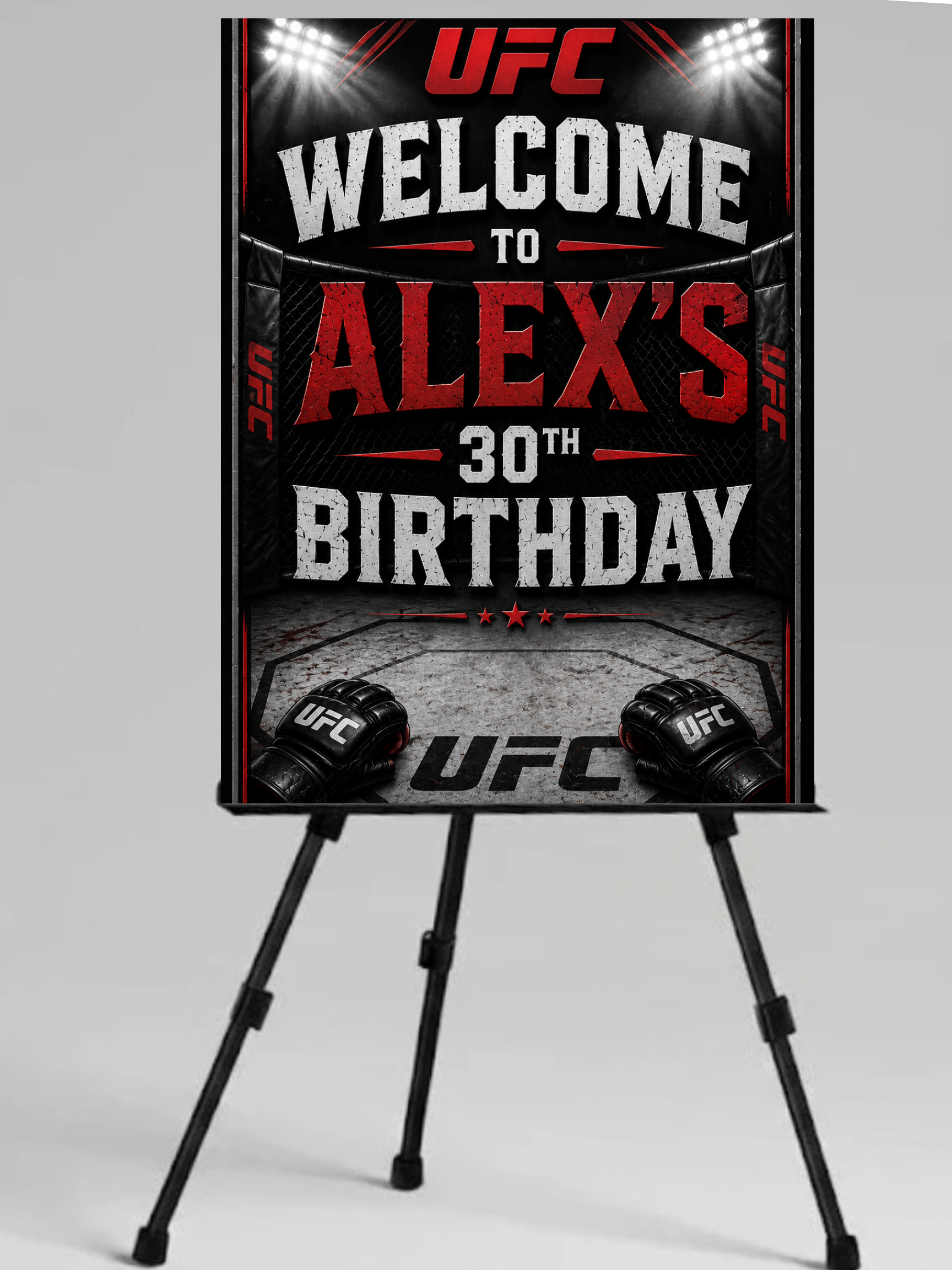 UFC Birthday Welcome Sign