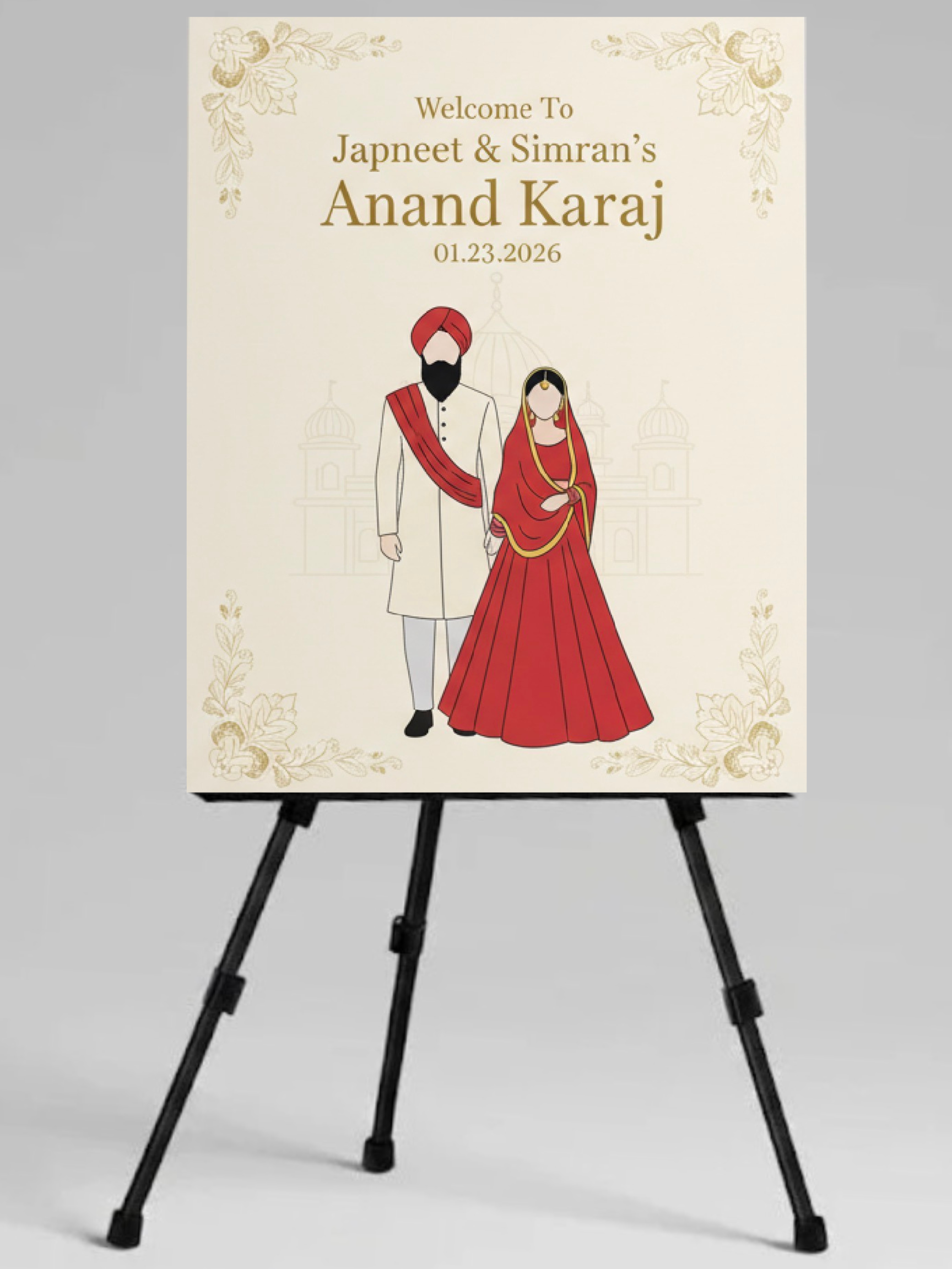 Anand Karaj Welcome Sign