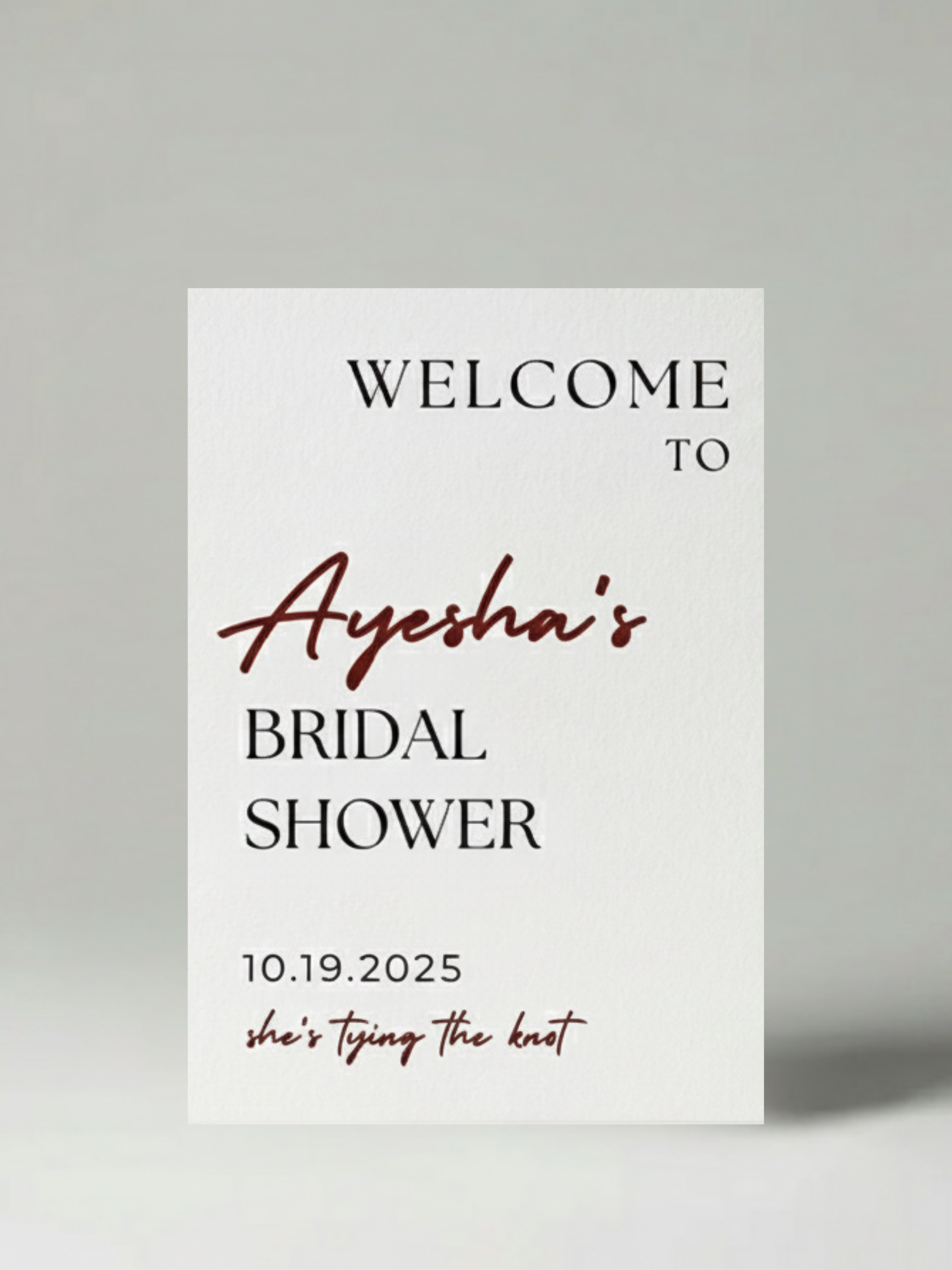 Custom Bridal Shower Welcome Sign