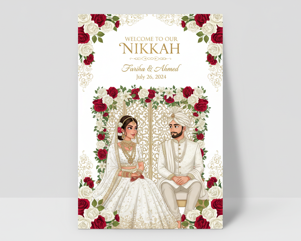 amazing but please make it portrait not landscape and add the floral parttion so it goes across in between them 